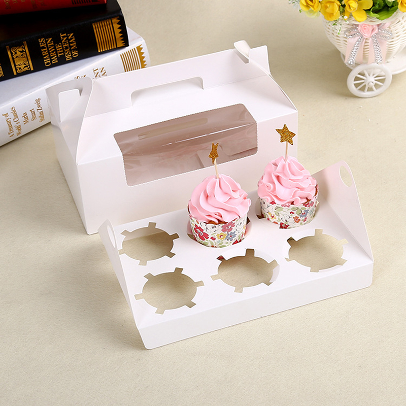 Fantazyjne pudełko Cupcake 6 Pojemnikna pakiet spożywczych do ciasta